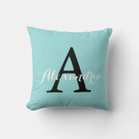 Limpet Shell Aqua Blue Green Solid Color Monogram