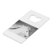 LIN26BW-mane in de Wind.tif Kredietkaart Flessenopener (Voorkant Gekanteld)