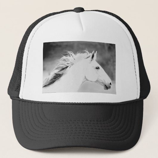 LIN26BW-mane in de Wind.tif Trucker Pet (Voorkant)