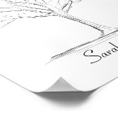 Lin Art Drawing Vingerprint Tree Poster (Hoek)