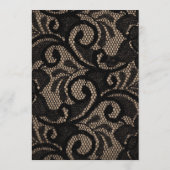 Lin et dentelle noir, blanc burlap Lénine menu (Dos)