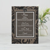 Lin et dentelle noir, blanc burlap Lénine menu (Debout devant)