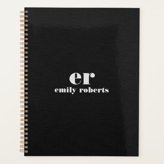 Lin noir minimaliste monogramme (Devant)