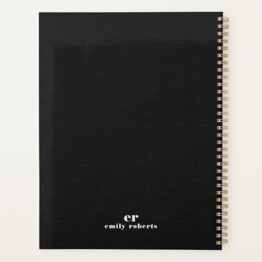 Lin noir minimaliste monogramme (Dos)