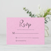 Lin rose clair Simple Script noir carte RSVP (Debout devant)