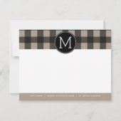Lin rustique Buffle noir Plaid en vichy Merci (Devant)