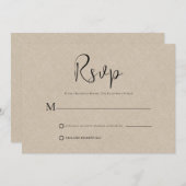 Lin Tan clair Simple Script noir carte RSVP (Devant / Derrière)