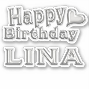 Lina Happy Birthday Autocollant Sticker