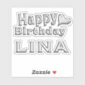 Lina Happy Birthday Autocollants (Feuille)