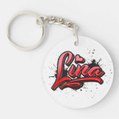 Lina Heart Splash Graffiti Sleutelhanger (Voorkant)