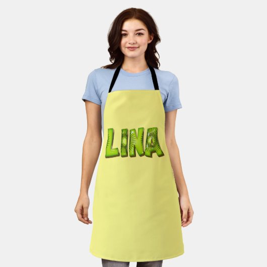 Lina Nom Kiwi Design Tablier de cuisine (Porté)
