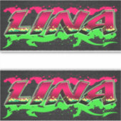 Lina Vorname Name Graffiti Aufkleber Sticker (Voorkant)
