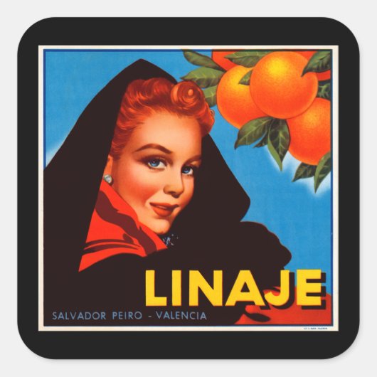 Linaje Citrus Vierkante Sticker (Voorkant)
