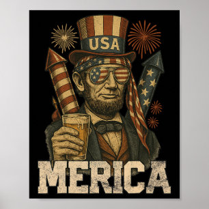 Lincoln 4 juli Merica Abe Jongens Mannen Vrouwen A Poster