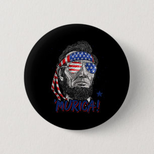 Lincoln 4 juli Murica Mannen Vrouwen Amerikaanse V Ronde Button 5,7 Cm