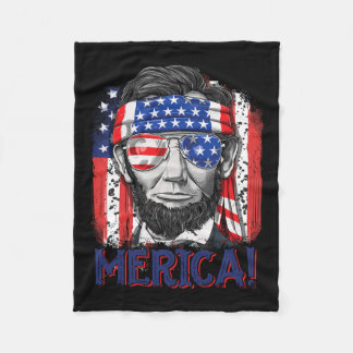 Lincoln 4th of July Merica Mannen Vrouwen Amerikaa Fleece Deken