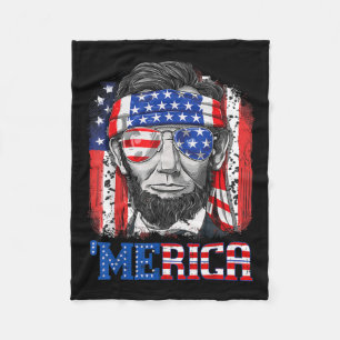 Lincoln 4th of July Merica Mannen Vrouwen Amerikaa Fleece Deken