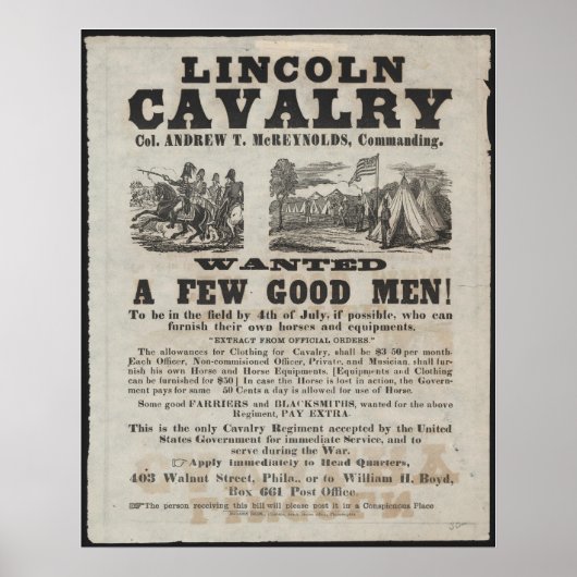 Lincoln Cavalry Poster (Voorkant)