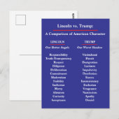 Lincoln contre Trump, la carte postale de caractèr (Devant / Derrière)