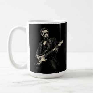 Lincoln Cool Guitarist Vintage Engraving Koffiemok