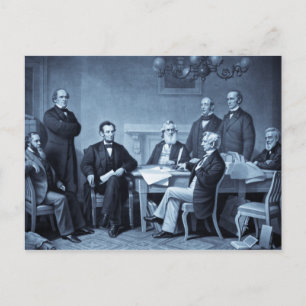 Lincoln die de emancipatieproclamatie leest briefkaart