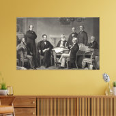 Lincoln die de emancipatieproclamatie leest canvas afdruk (Insitu (Woonkamer))