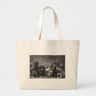 Lincoln die de emancipatieproclamatie leest grote tote bag