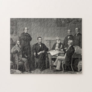 Lincoln die de emancipatieproclamatie leest legpuzzel