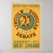 Lincoln Douglas Debate  WPA-Poster Poster (Voorkant)