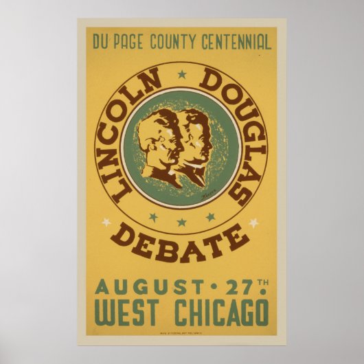 Lincoln Douglas Debate  WPA-Poster Poster (Voorkant)