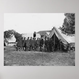  Lincoln en McClellan in Antietam Poster