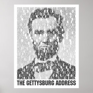 Lincoln/Gettysburg Text Mosaic Poster