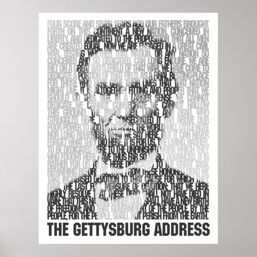 Lincoln/Gettysburg Text Mosaic Poster (Voorkant)