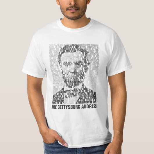 Lincoln/Gettysburg Text Mosaic T-Shirt (Voorkant)