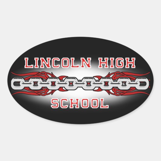 Lincoln High School Liens Stickers ovale (Devant)