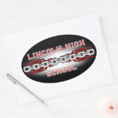 Lincoln High School Liens Stickers ovale (Enveloppe)