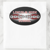 Lincoln High School Liens Stickers ovale (Sac)