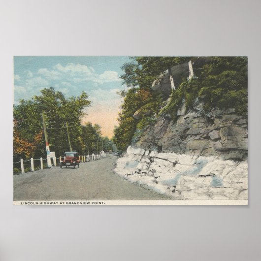 Lincoln Highway op Grandview Point briefkaart Poster (Voorkant)