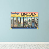 Lincoln, Illinois - grote letterscènes Canvas Afdruk (Insitu (Houten vloer))