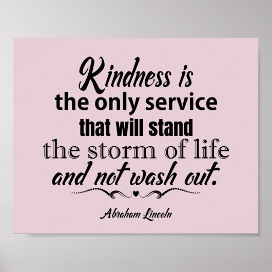 LIncoln Kindness Quote Poster (Voorkant)