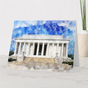 Lincoln Memorial gevel in waterverf Bedankkaart