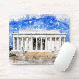 Lincoln Memorial gevel in waterverf Muismat