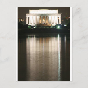 Lincoln Memorial Night Reflection Briefkaart