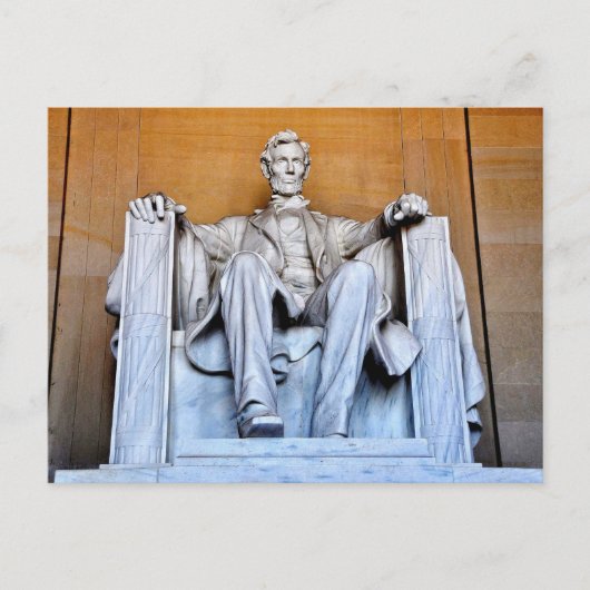 Lincoln Memorial Standbeeld, Washington D.C. Briefkaart (Voorkant)