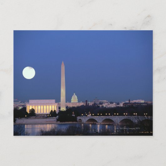 Lincoln Memorial, Washington Monument, VS Briefkaart (Voorkant)