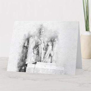 Lincoln Memorial waterverf en potloodtekening Bedankkaart