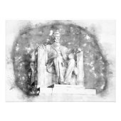 Lincoln Memorial waterverf Foto Afdruk (Voorkant)
