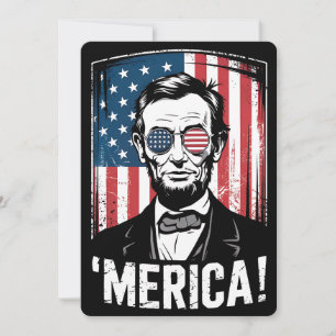 Lincoln Merica 4 juli Amerikaanse vlag Vintage Kaart