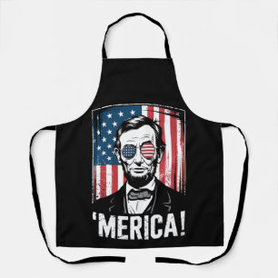 Lincoln Merica 4 juli Amerikaanse vlag vintage Schort