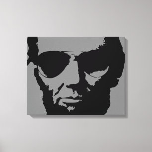 Lincoln met Aviator Sunbril (zwart) Canvas Afdruk